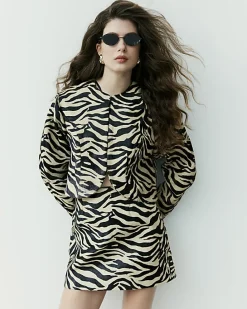 Black RI Studio Zebra Hair on Leather Jacket