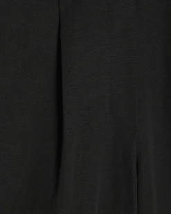 Black Scallop Trim Wide Leg Trousers