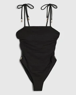 Black Shell Side Trim Swimsuit