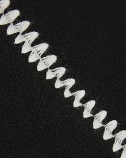Black Short Sleeve Cosy Whipstitch T-shirt