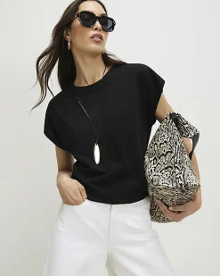 Black Short Sleeve Loose Fit Top