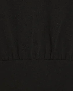 Black Short Sleeve Shoulder Pad Bodysuit