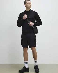 Black Skinny Fit Cargo Shorts