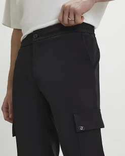 Black Skinny Fit Cargo Trousers