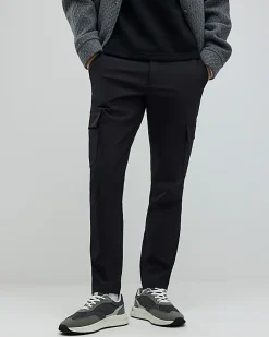 Black Skinny Stretch Smart Cargo Trousers