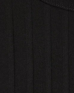 Black Sleeveless Wide Ribbed Tank Top