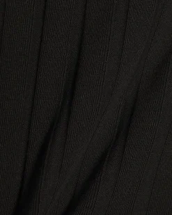 Black Sleeveless Wide Ribbed Tank Top