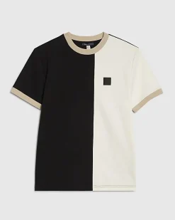 Black Slim Fit Blocked Midweight T-shirt