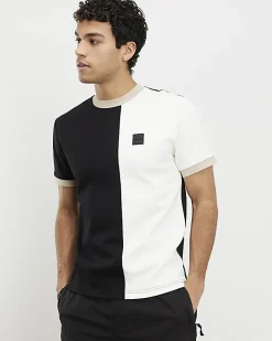 Black Slim Fit Blocked Midweight T-shirt