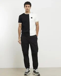 Black Slim Fit Blocked Midweight T-shirt