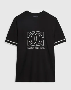Black Slim Fit Casa Carta Pique T-Shirt
