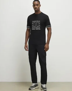 Black Slim Fit Casa Carta Pique T-Shirt