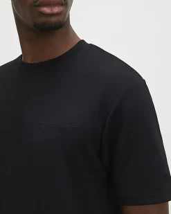 Black Slim Fit Interlock Crew Neck T-Shirt