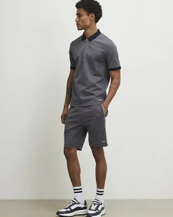 Black Slim Fit Jacquard Shorts