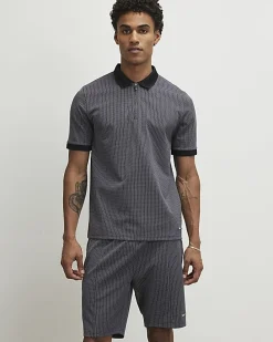 Black Slim Fit Jacquard Shorts