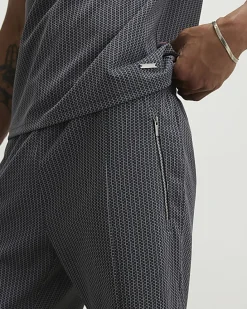 Black Slim Fit Jacquard Shorts