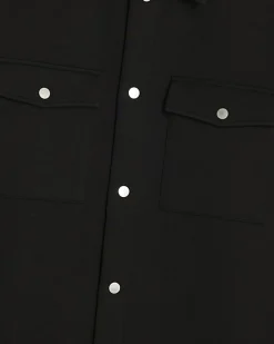 Black Slim Fit Premium Collared Overshirt