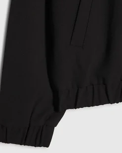 Black Slim Fit Stretch Bomber Jacket