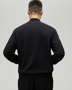 Black Slim Fit Stretch Bomber Jacket