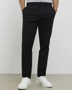Black Slim Fit Stretch Chino Trousers