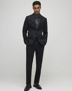 Black Slim Fit Stretch Tailored Suit Trousers