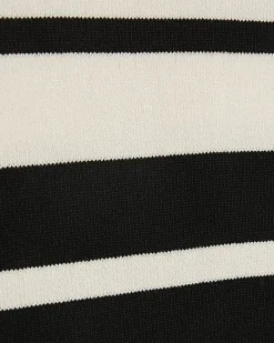 Black Slim Fit Stripe Knitted Polo Shirt