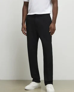 Black Slim Fit Textured Trousers