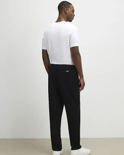 Black Slim Fit Textured Trousers