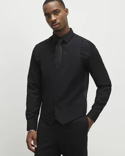 Black Slim Fit Waistcoat