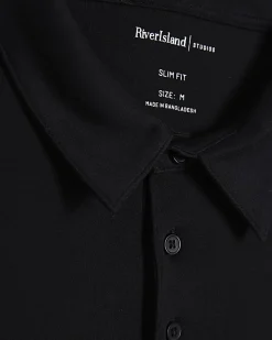 Black Slim Short Sleeve Essential Polo Shirt