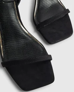 Black Strappy Block Heel Sandals