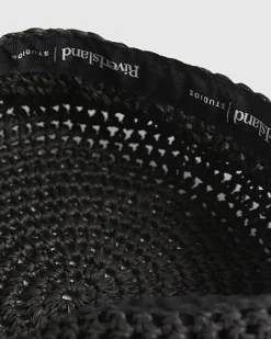 Black Straw Beret Hat