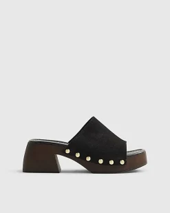Black Suede Clogs