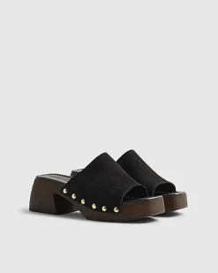 Black Suede Clogs