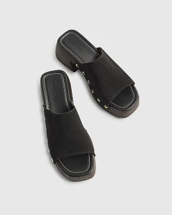 Black Suede Clogs