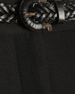 Black Tailored Belted Shorts
