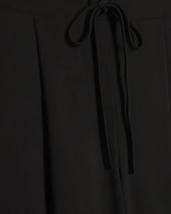 Black Tailored Drawstring Wide Leg Trousers
