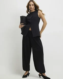 Black Tailored Longline Waistcoat