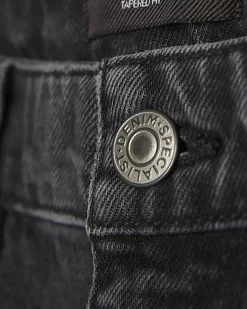 Black Tapered Fit Stretch Jeans