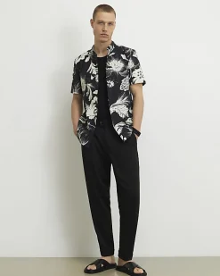 Black Tapered Fit Trousers