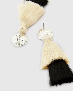 Black Tassel Drop Earrings