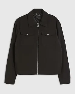 Black Textured Western Jacket