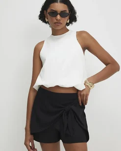 Black Tie Front Skort