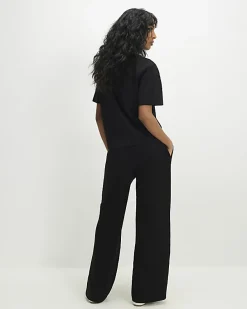 Black T-Shirt and Trousers Set
