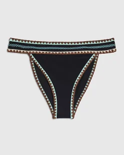 Black Whipstitch Bikini Bottoms
