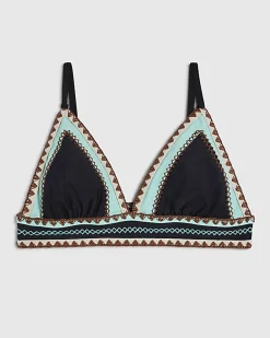 Black Whipstitch Bikini Top