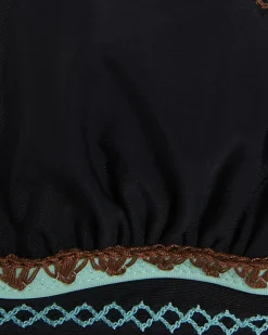 Black Whipstitch Bikini Top
