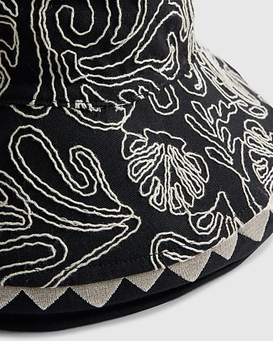 Black Wide Brim Cornelli Bucket Hat