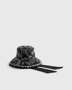 Black Wide Brim Cornelli Bucket Hat
