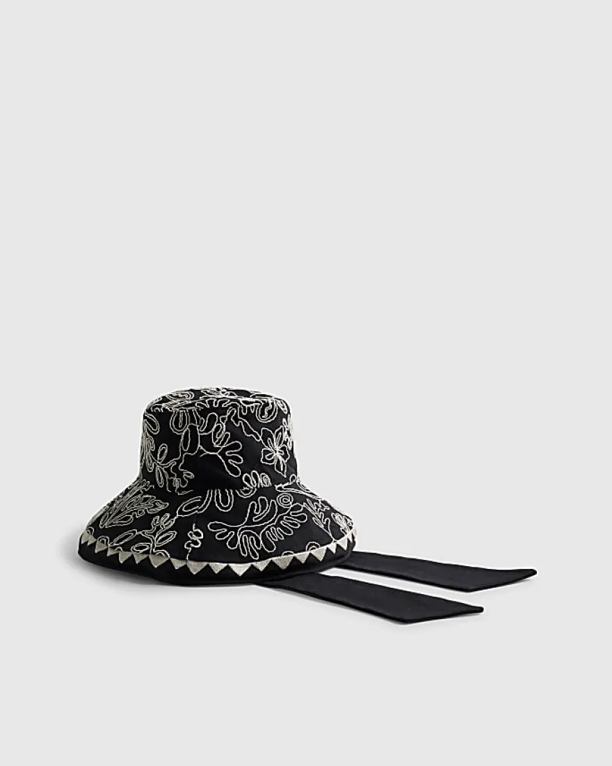 Black Wide Brim Cornelli Bucket Hat